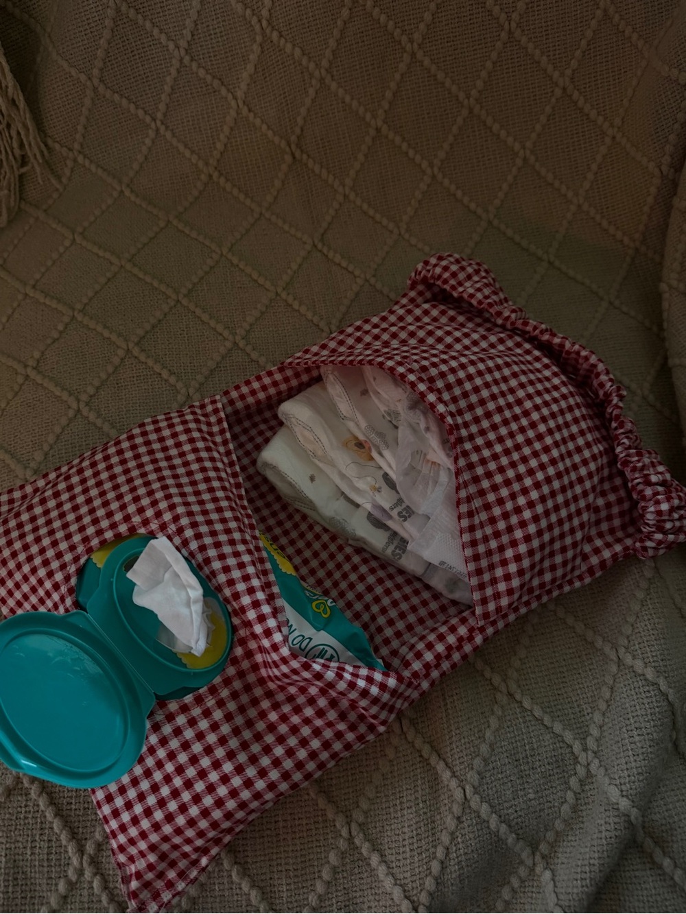 Diaper and wipe pouch